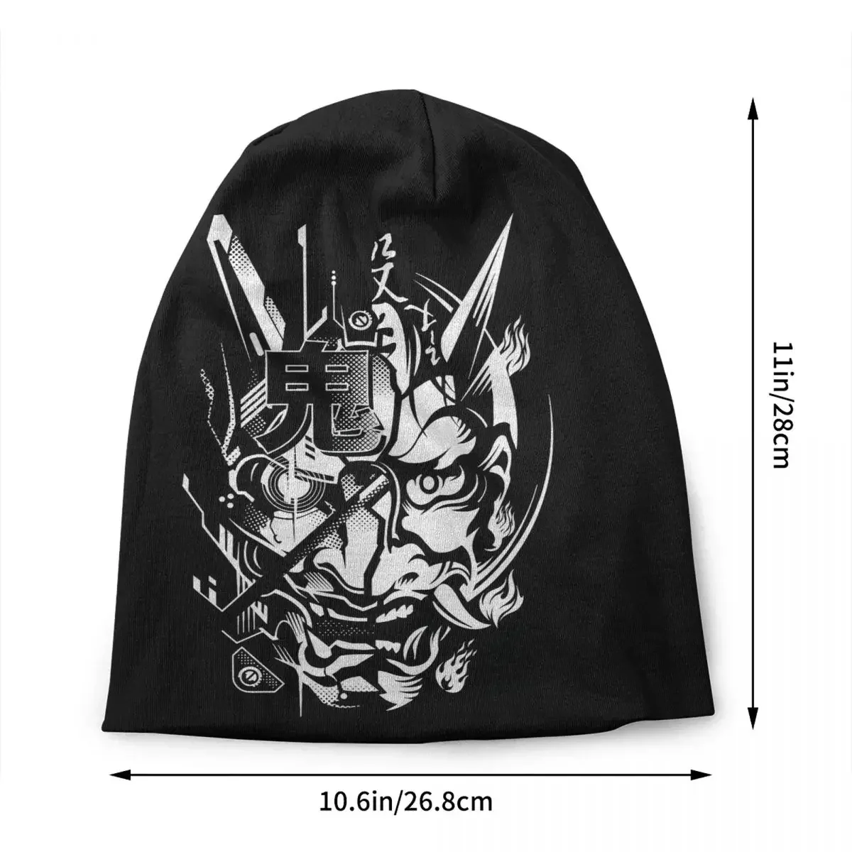 Japanese Oni Samurai Techwear Bonnet Hat Knit Hat Men Women Fashion Unisex Adult Warm Winter Skullies Beanies Cap