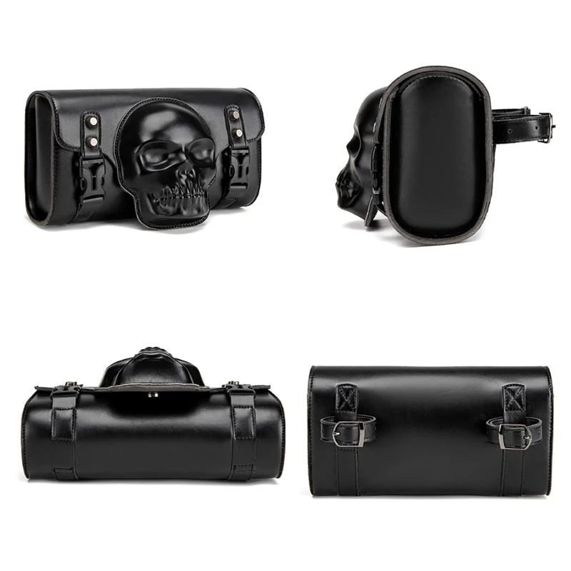 

Motorcycle PU Front Bag Front Fork Handlebar Bag Vintage Tool Saddlebag