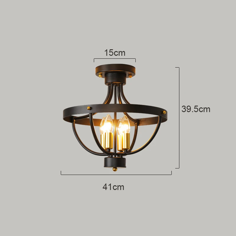American Bar Metal Chandelier Retro Restaurant Ceiling Light Bedroom Dining Room Kitchen Corridor E14 pendent lamp