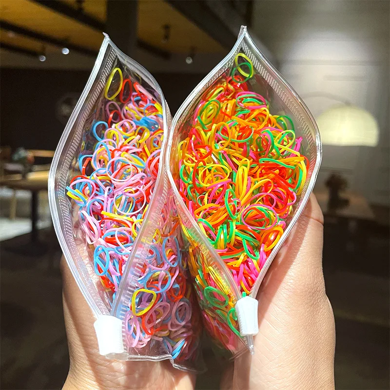 200 unidades/pacote colorido pequeno bandas de cabelo descartáveis scrunchie meninas elástico de borracha rabo de cavalo titular acessórios para o