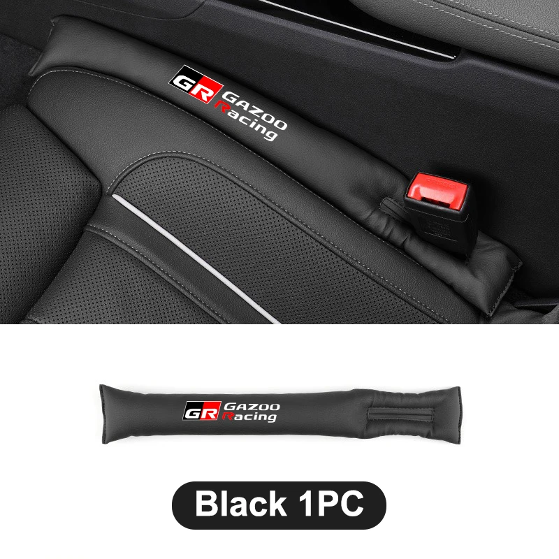 Logotipo de cuero para asiento de coche, relleno de espacio para asiento, tira de enchufe de relleno a prueba de fugas para Toyota GR Gazoo Racing GR SPORT, accesorios interiores