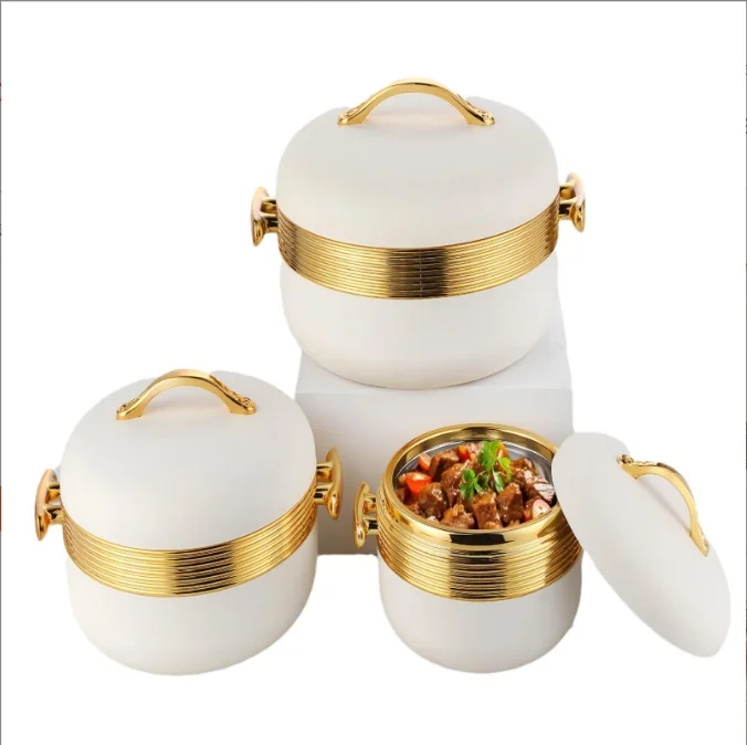 Arabian Style Stainless Steel Insulated Box White Pot Set Lunch Box Thermal Food Storage Container Kitchenware