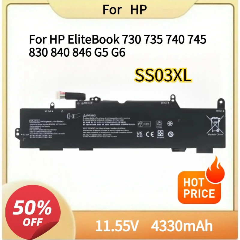 

New Laptop Battery SS03XL For HP EliteBook 730 735 740 745 830 840 846 G5 G6