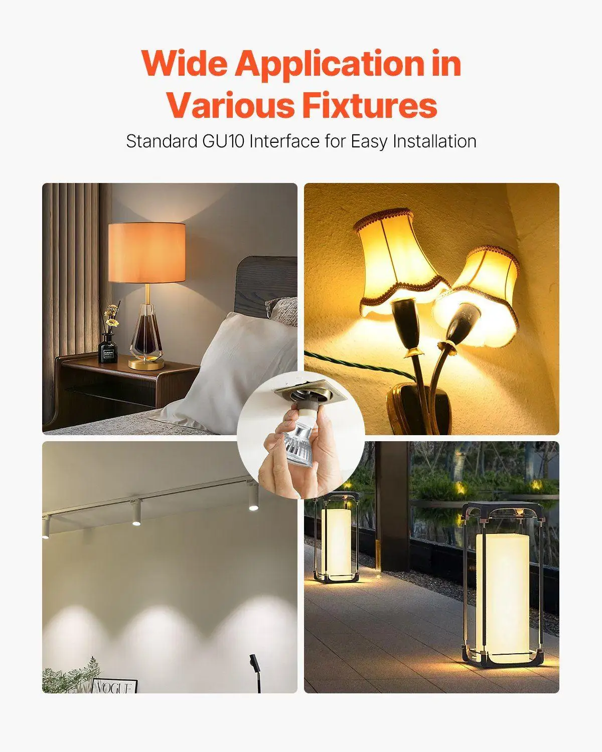 لمبة هالوجين 50 وات MR16 GU10 2800K 450LM 36 درجة شعاع عكس الضوء بالكامل لراحة العين مكونة من 6 قطع #6