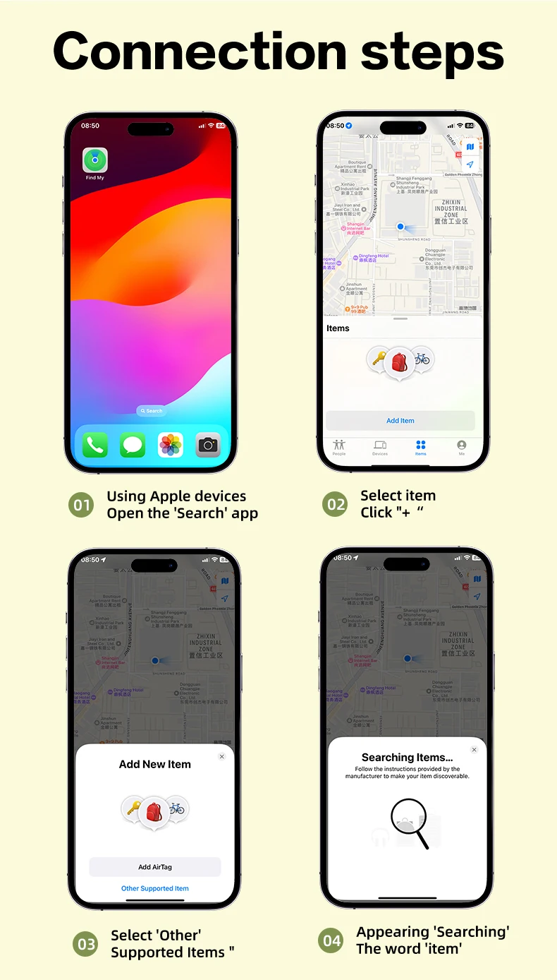 Portable Item Tracking Tag 4 Pack Work with iOS Replaceable Battery Global Real-Time Position Anti-loss Locator For Travel