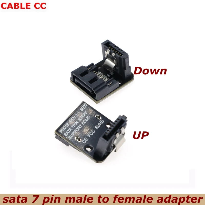 New SATA 7Pin Female to Male 90 Degree Angle Elbow Adapter Computer Case Motherboard SATA Serial Data Cable with Lock