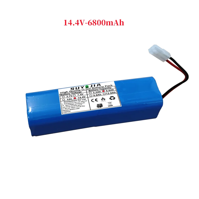14.4V 5200mAh/6800mAh/9800mAh Battery Pack Suitable for Robot Vacuum Cleaner Spare Parts Accessories Replacement Battery