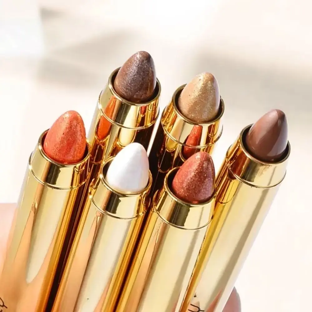 1 個新ダブルエンドアイシャドウスティックグリッターマットアイシャドウペンシル長期持続 6 色横たわっているカイコペンメイクアップ化粧品