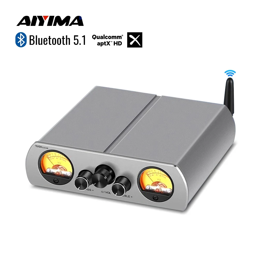 AIYIMA HIFI Bluetooth Power Amplifier TPA3221 TPA3223 Stereo Amplificador PCM5102 Decoder VU Meter Amplifier Speaker Amplify