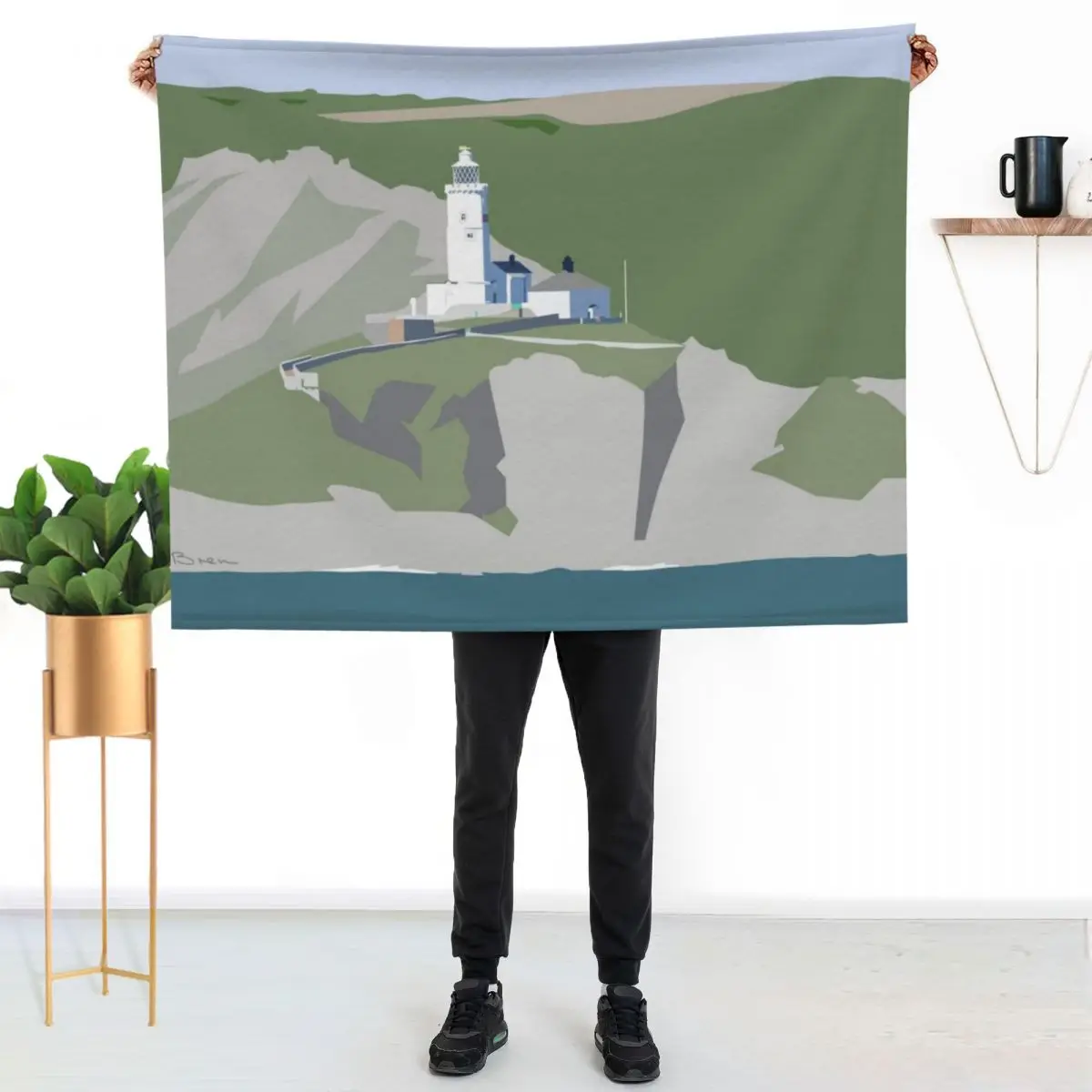 Start Point Lighthouse from the Sea Throw Blanket christmas decoration Hairy Large Decoratives Blankets