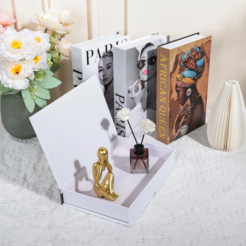 Fashion Fake Books for Decoration Storage Box Luxury Decorative Book Living Room Decoration Simulation Books Ornaments for Home