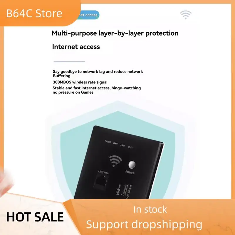 

B64C 300 Мбит/с 2,4 ГГц Wi-Fi маршрутизатор Беспроводная розетка Wi-Fi RJ45 AP Реле Smart USB-розетка Панель Встроенный настенный Wi-Fi маршрутизатор B