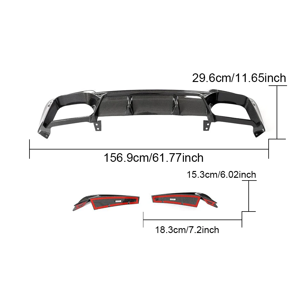 

New Fashion 4pcs Carbon Fiber Rear Diffuser For BMW X3M F97 19-21