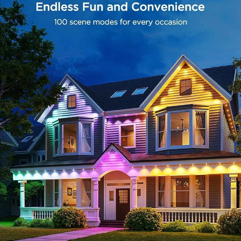 Permanente Außenleuchten Inteligentecon Apluja Bluetooth Cadena De Luces Led RGB Luces Musicales DIY Dekoration