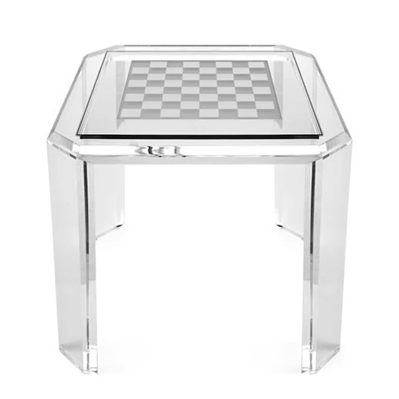 Acrylic Clear Backgammon Table, Crystal Transparent Chess Table, High-End Design, Luxury Go Table for Home Use
