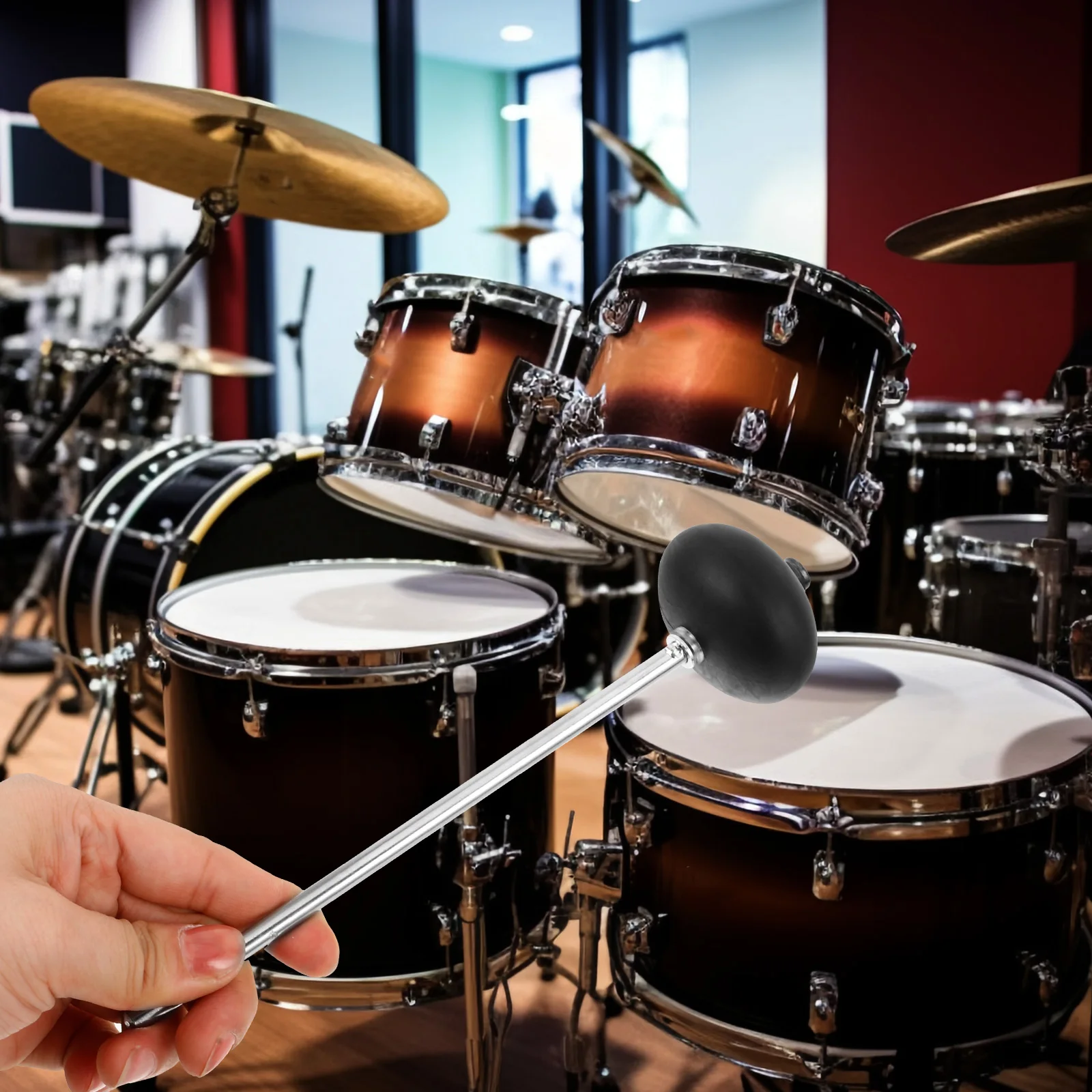 

Aluminum Drumsticks Mallets Black Stainless Steel Xylophone Tongue Drum Mallets For Beginners Musicians Metal H