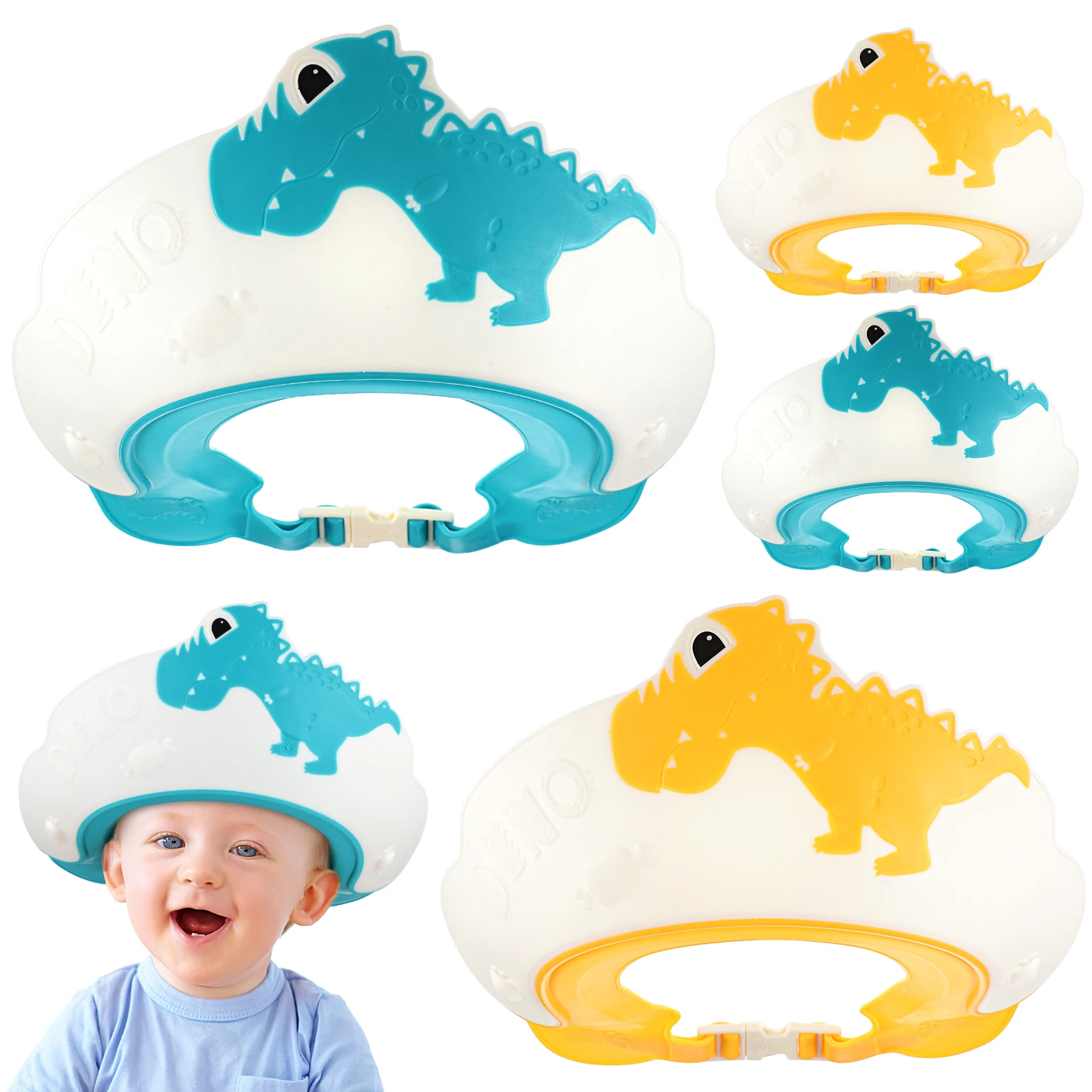 

4 Pcs Shower Hat Set Travel Cap Bath Caps Has Hair Wash for Kids Babies Shampoo Infant Aldult Baby