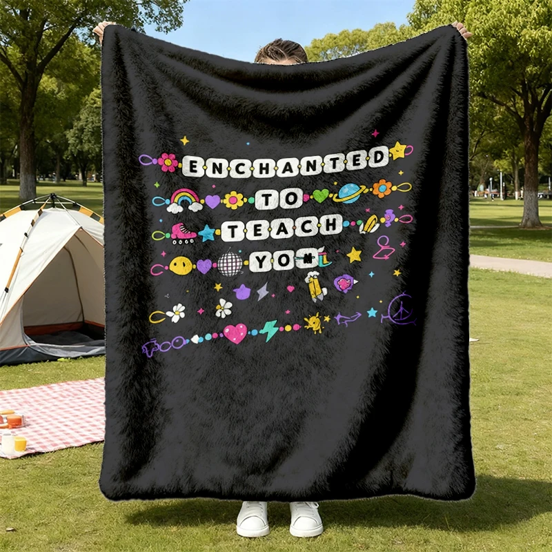 Enchanted To Teach You Flannel Blanket, Teacher Friendship Bracelet Colors Flannel Blanket