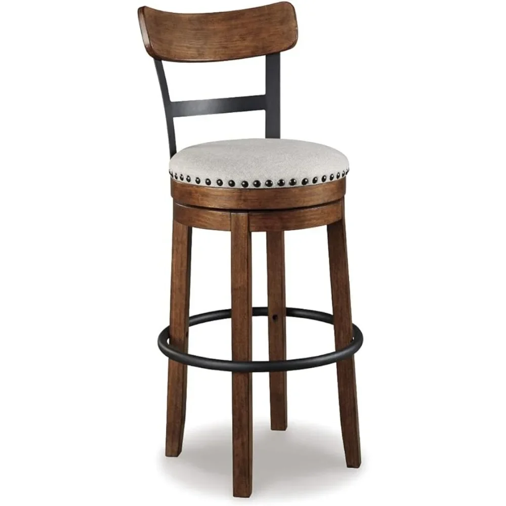 

Farmhouse Pub Height Barstool Benches for Kitchen Bar Chair With Backrest Brown High Kitchen Stool Chairs