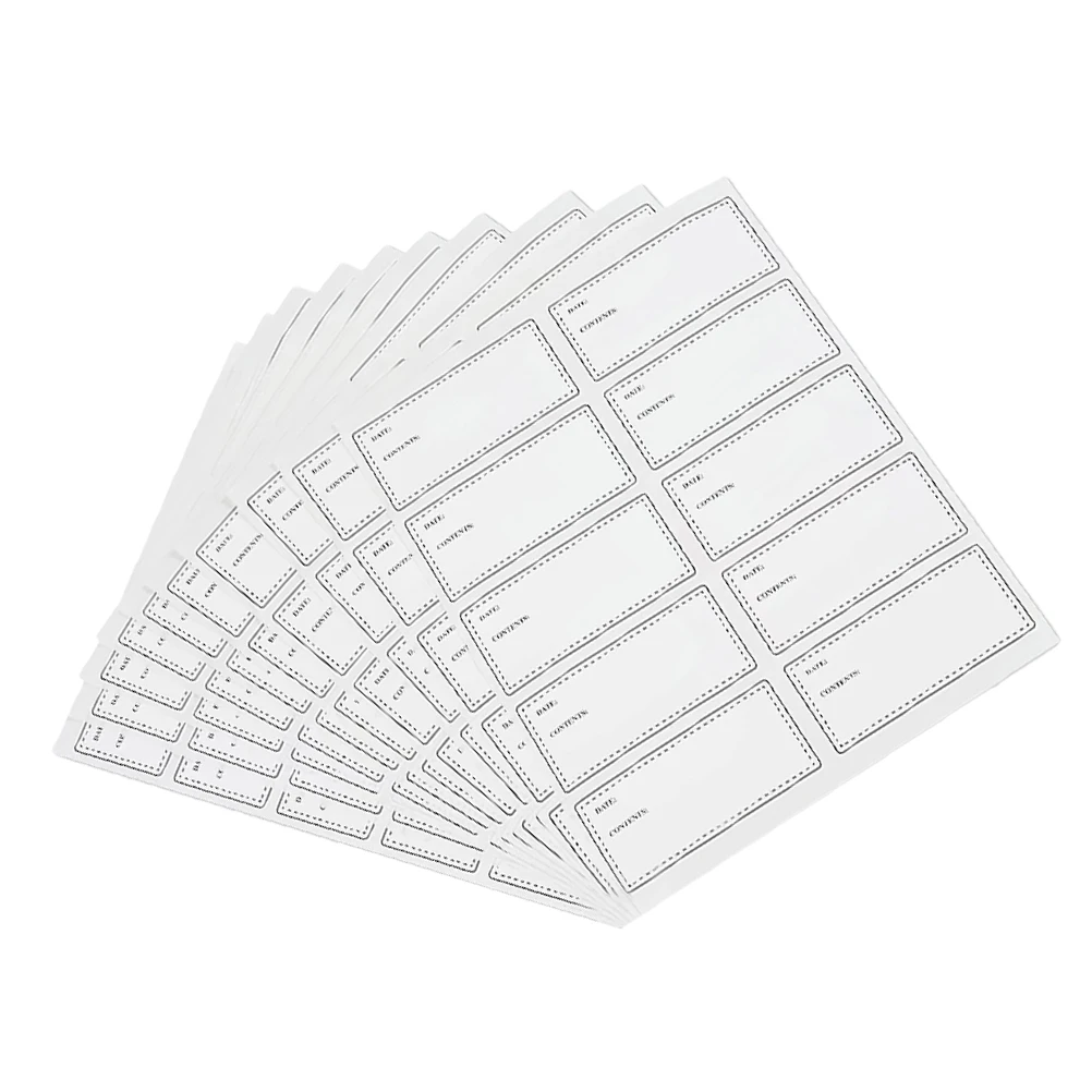 

10 Sheets Waterproof Oil proof Rectangle Labels for Food Expiration Date Removable Bottle Marker Writing Blank Storage