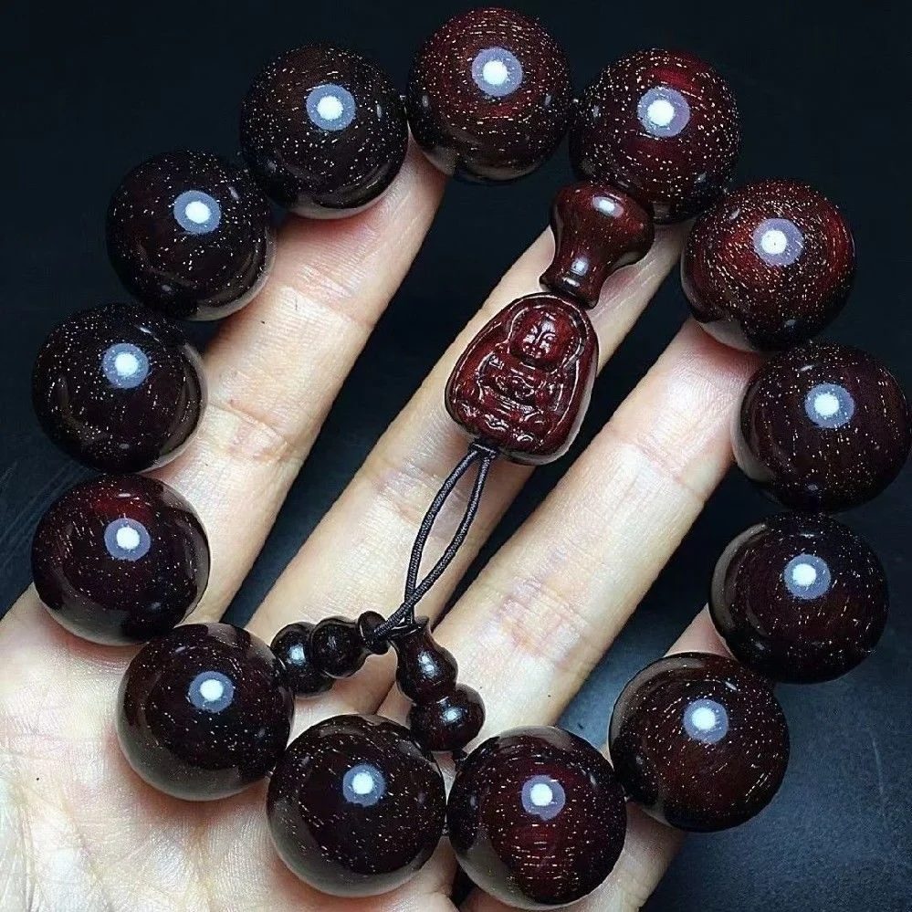 Natural Authentic Indian Rosewood Filled with Venus 2.0 Hand Strings Old Material Men's and Women's Bracelets 108 Buddha Beads S