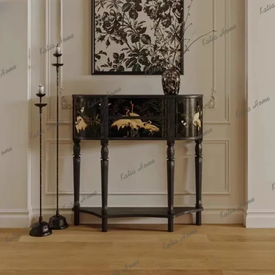 YJ French-style Vintage Living Room Cabinets Designer Solid Wood Storage Product Cabinets Luxurious Texture Furniture Muebles LJ