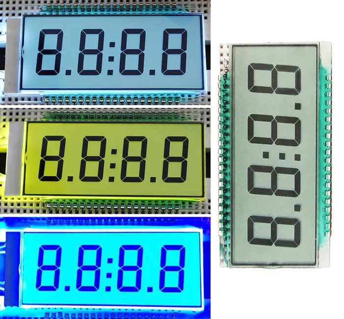 40PIN TN Positive 4-Digits Segment LCD Panel Fuel Dispenser LCD Screen White/Yellow Green/Blue Backlight Static Drive