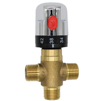 Brass Thermostatic Mixing Valve Constant Water Temperature Shower Faucet Valve Thermostat Bathroom Kitchen Tap Valve DN15