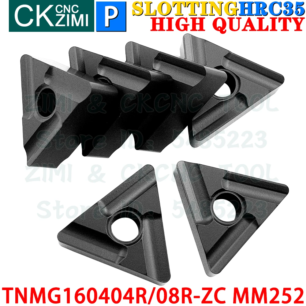TNMG160404R-ZC MM252 TNMG160408R-ZC MM252 Sisipan Karbida Beralur Slotted Memutar Alat Sisipan TNMG1604 TNMG 1604 R ZC MM252 CNC Alat Pemotong Penggilingan