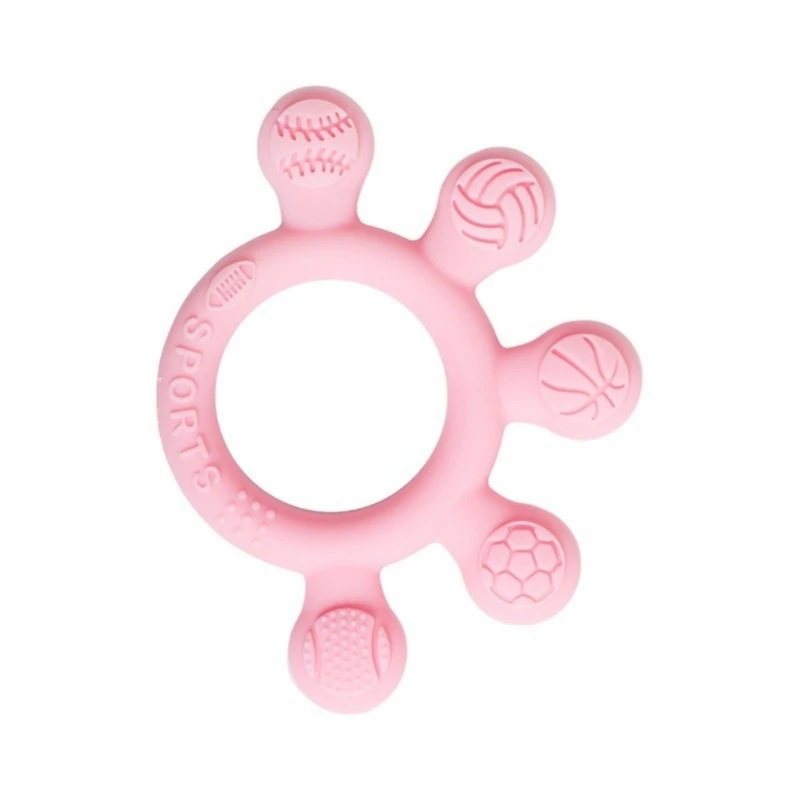 لعبة خشخشة عضاضة للأطفال لمنع مص الأصابع والتنمية الحسية للأطفال الرضع قابلة للمضغ لعبة لتخفيف آلام التسنين 15UB #2
