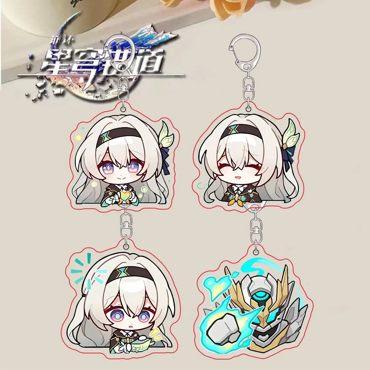 Firefly Anime KeyChain Honkai Star Rail Men Key Chain for Women Fashion Creative Charms Figure Acrylic Keyring Pendant Gifts