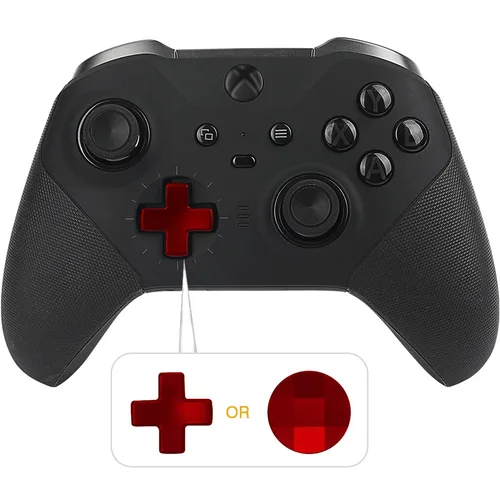 Imagen 2 del producto Kit de accesorios para controlador Xbox One Elite Series 2, paletas de gatillo D-Pad de Metal, juego de reparación, empuñaduras de pulgar para mando