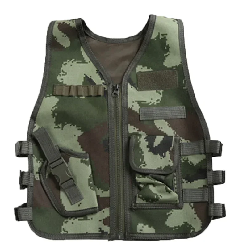 Children Camouflage Sniper Vest For Kids Hunting Clothes Boy Girl Military Combat Army Tactical Uniform Jungle Airsoft Clothing