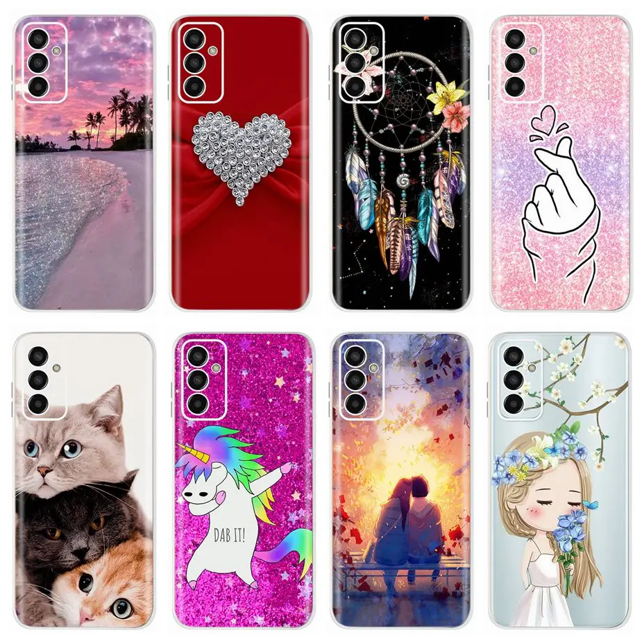 For Samsung Galaxy M13 4G Case SM-M315F Cute Painted Cover Soft Silicone Case For Samsung M13 M 13 GalaxyM13 Fundas 6.6'' Bumper