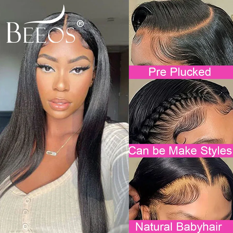 250% ضوء ياكي شعر مستعار مستقيم 13X6 HD الدانتيل كامل الباروكات الأمامية شعر الإنسان 30in Skinlike قبل قطعها البرازيلي عذراء الشعر للنساء