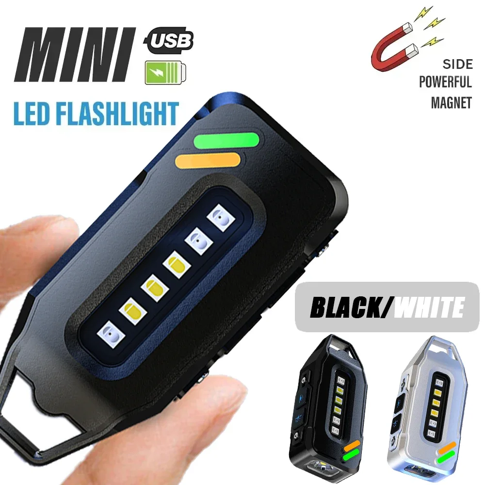 Rechargeable LED Flashlights Super Bright Aluminum COB Floodlight Torch with 9 Modes Outdoor Waterproof Magnetic Flashlight