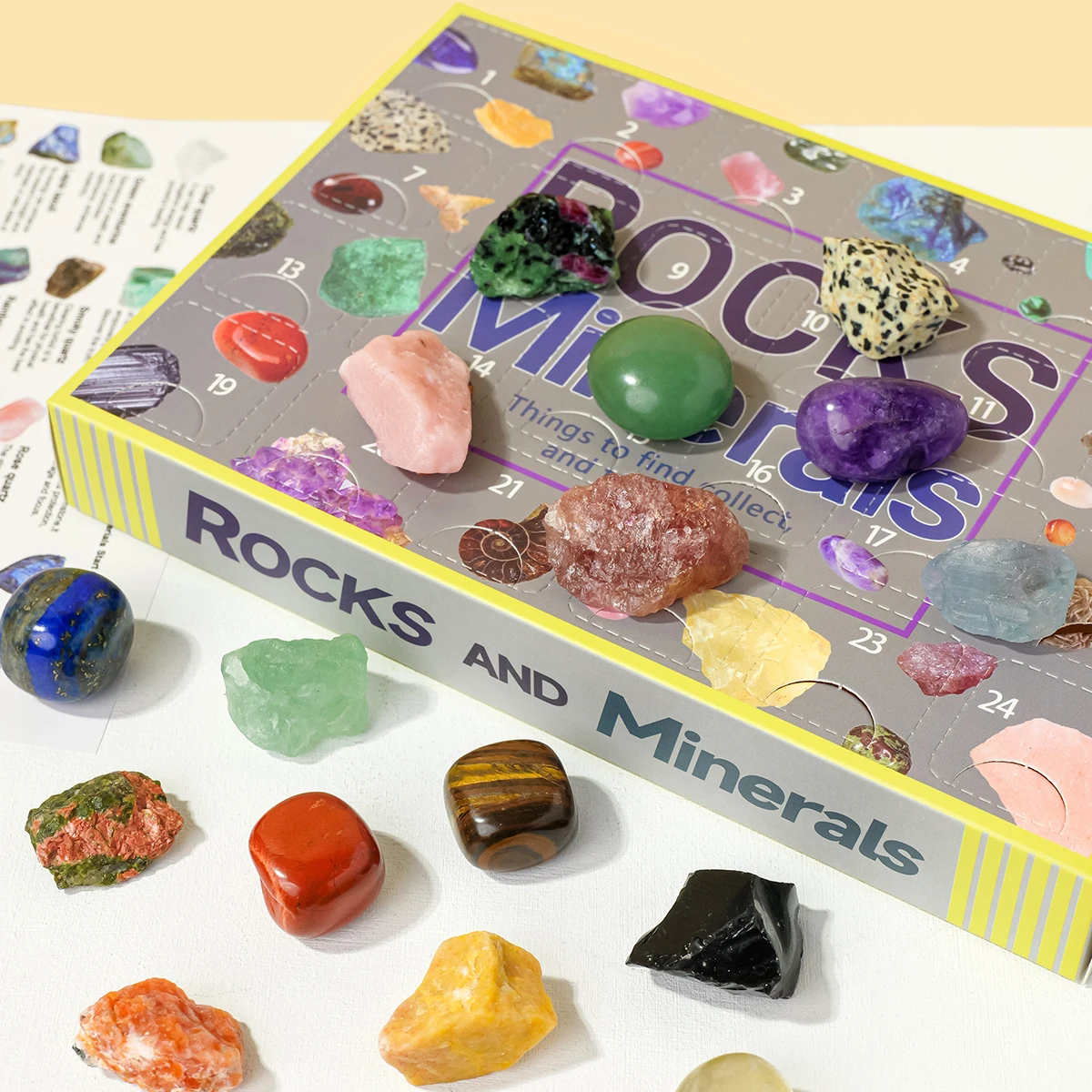 1pc Natural crystal raw stone ore specimen blind box 24 boxes semi-precious stone mineral gift box for children