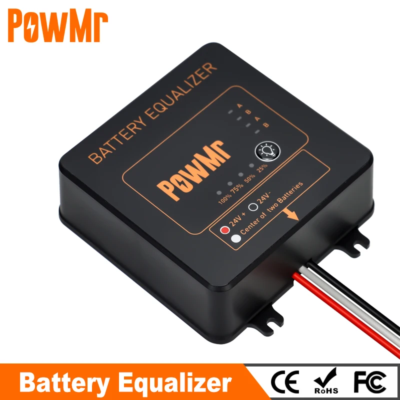 PowMr Battery Equalizer Battery Balancer for 24V 36V 48V System Solar Charge Controller for Gel Flood AGM Lead Acid Batteries