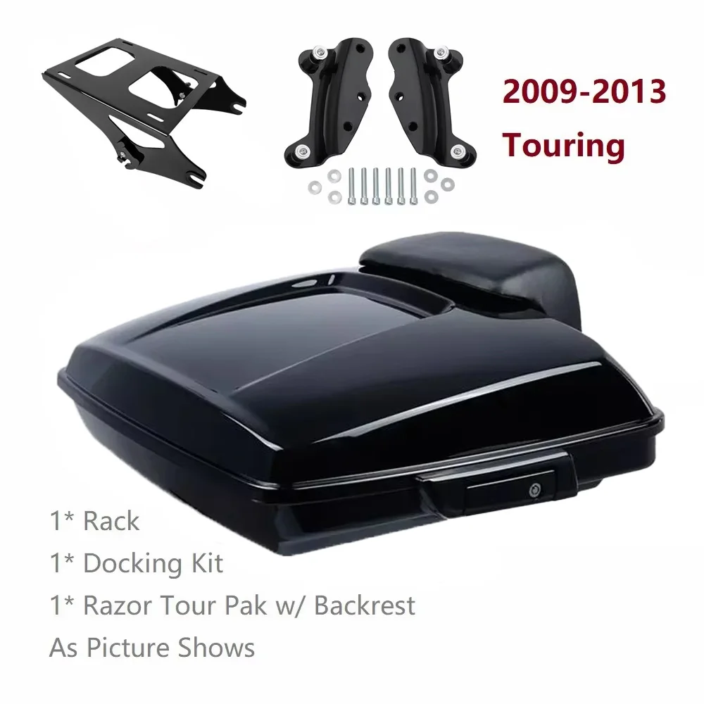

09-25 Черные защелки Razor Tail Bag Trunk Top Box Case Tour Pak Pack Спинка для Harley Davidson Street Glide Ultra Electra CVO