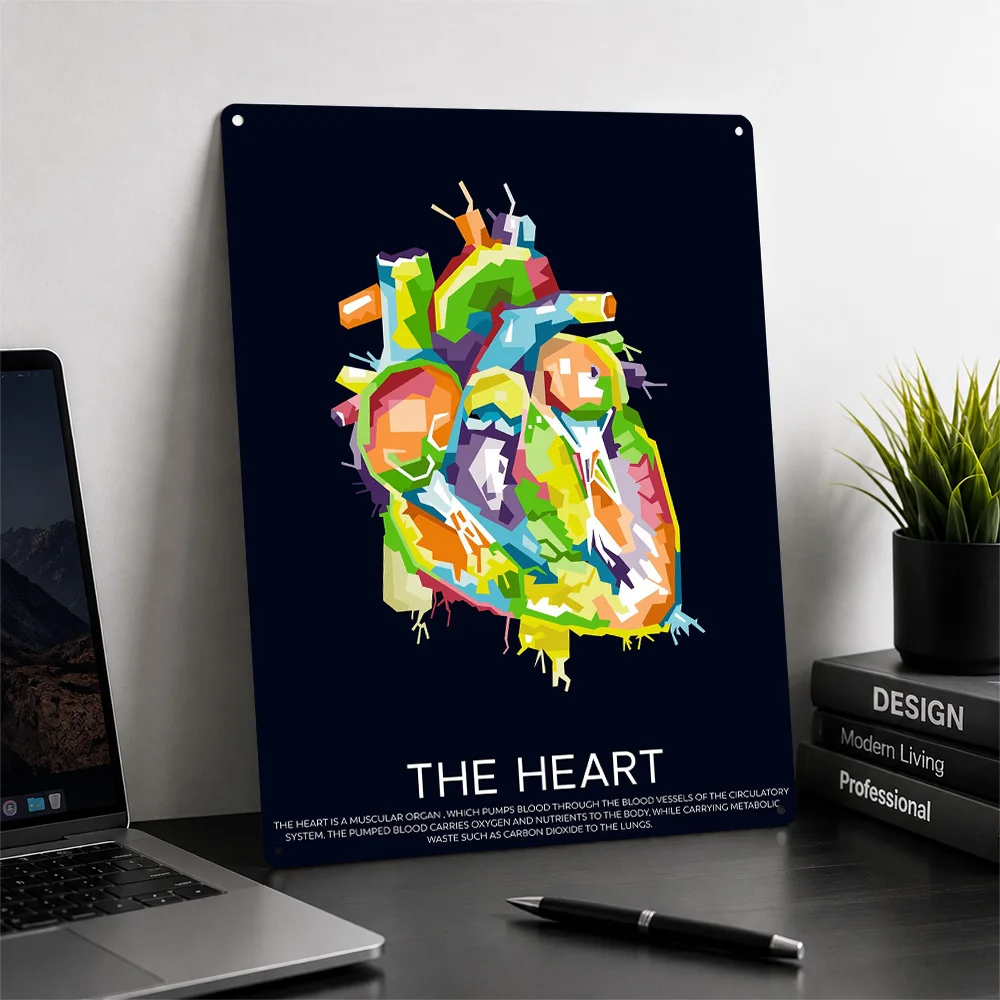 The Heart Metal Poster Musical Wall Art Customized Retro Tinplate Sign for Music Room Studio Bedroom Home Decor Display Plaque