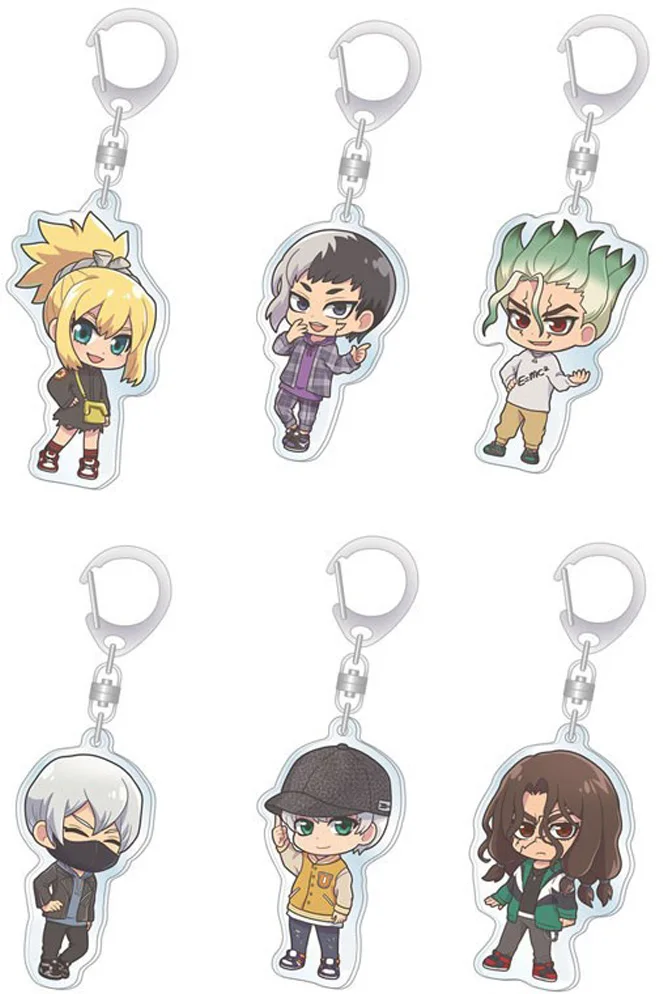 Loen Anime Peripheral Store Dr.Stone Tsukasa Shishio Gen Asagiri Hyoga Hyoga AcrylicKeychain Pendant Ornamen Fans Gifts About6cm