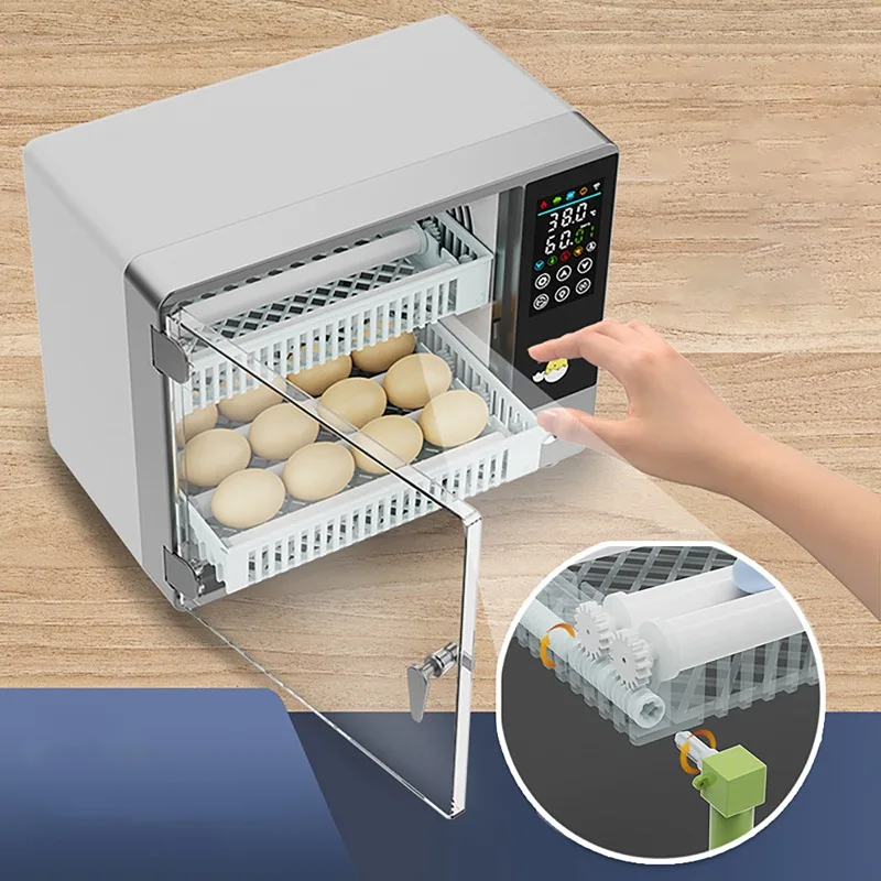 Imagem -05 - Totalmente Automático Incubadora de Ovos Turning Hatching Brooder Farm Bird Quail Chicken Poultry Hatcher Turner Incubation Tool 24 Ovos