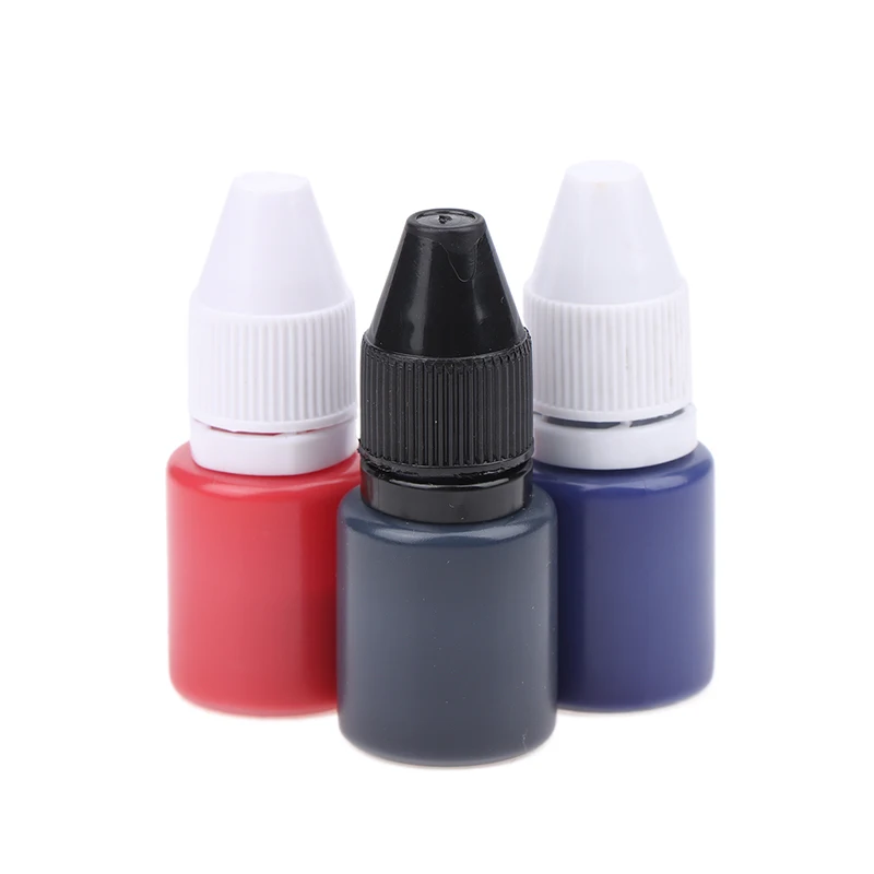 New Office Name Signature Seal Ink Supplement 5ml Inkpad Flash Refill Fast Drying Stamping Ink Photosensitive Stamp Oil 3Colors