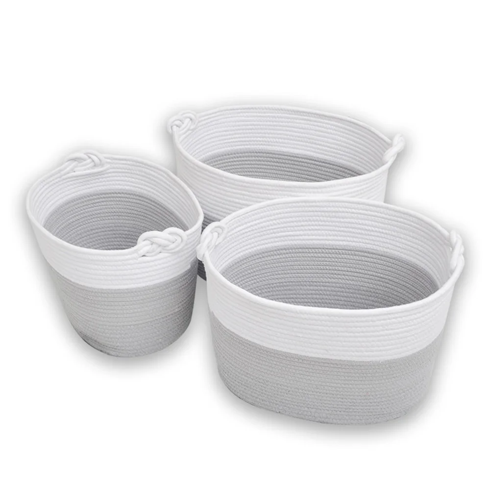 

Cotton Rope Laundry Basket Large Capacity Clothes Hamper Storage Baskets Bathroom ganizer Bedroom Closet Dorm Room Thick Rope