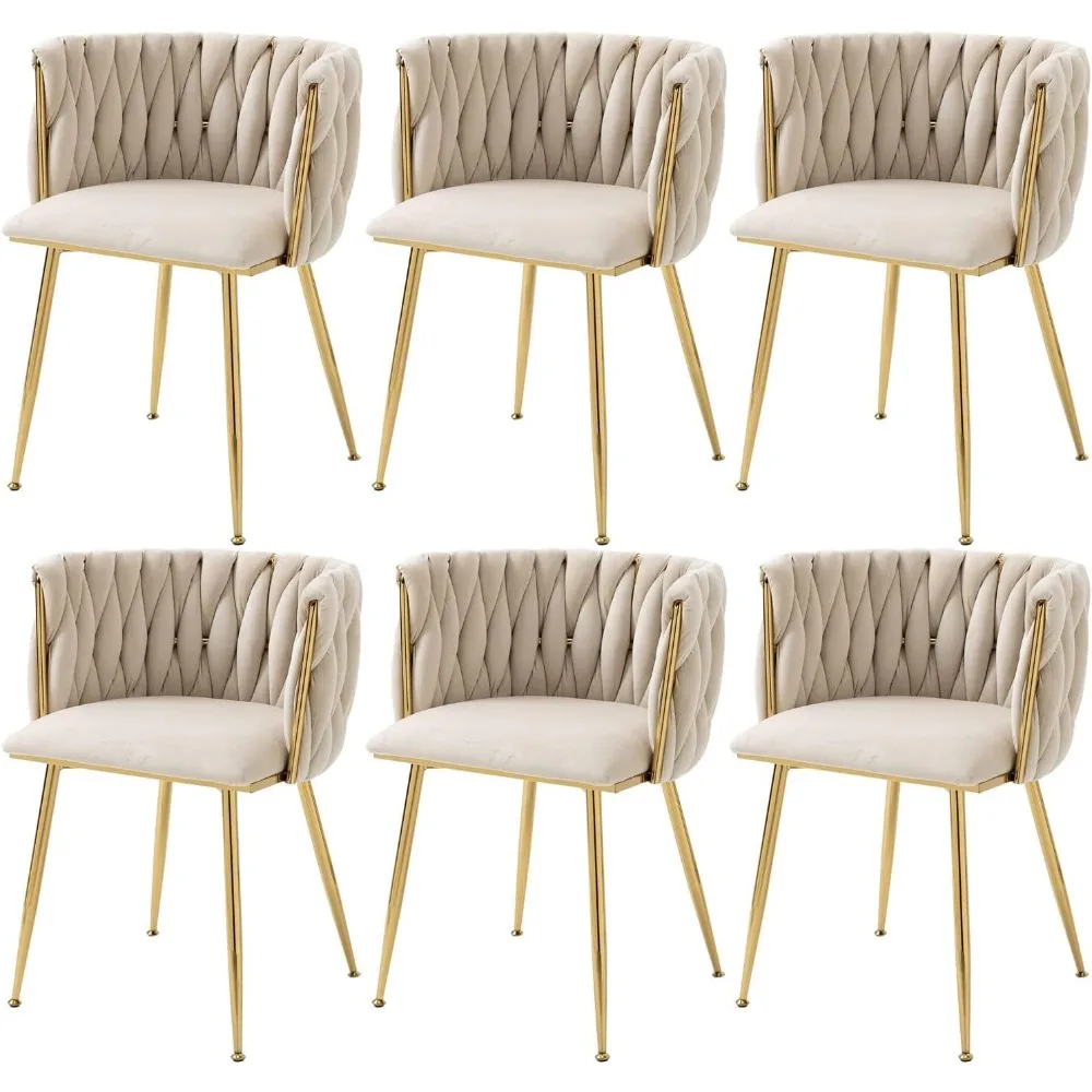 

Velvet Upholstered Dining Chairs with Gold Metal Legs, Modern Accent Chairs for Living Room, Dining Room, Kitchen