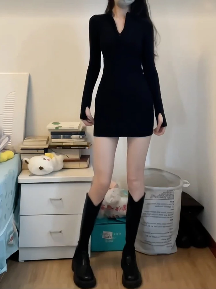 Saia Bodycon de Malha Longa para Mulheres, Nova Coleção Outono/Inverno, Cintura Alta, Camada Base de Roupa Íntima