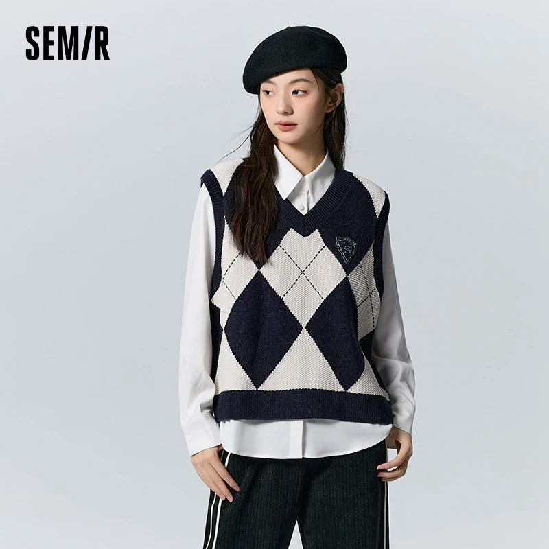 Semir Long Sleeve Shirt Women 2024 New Winter College Style Easy Care Shirt