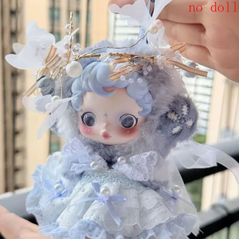 

Only Clothes for SP Labubu Blue Purple Bridal Gown Dresses and Headwear Pop Mart SKULLPANDA Outfits Accessories Without Dolls