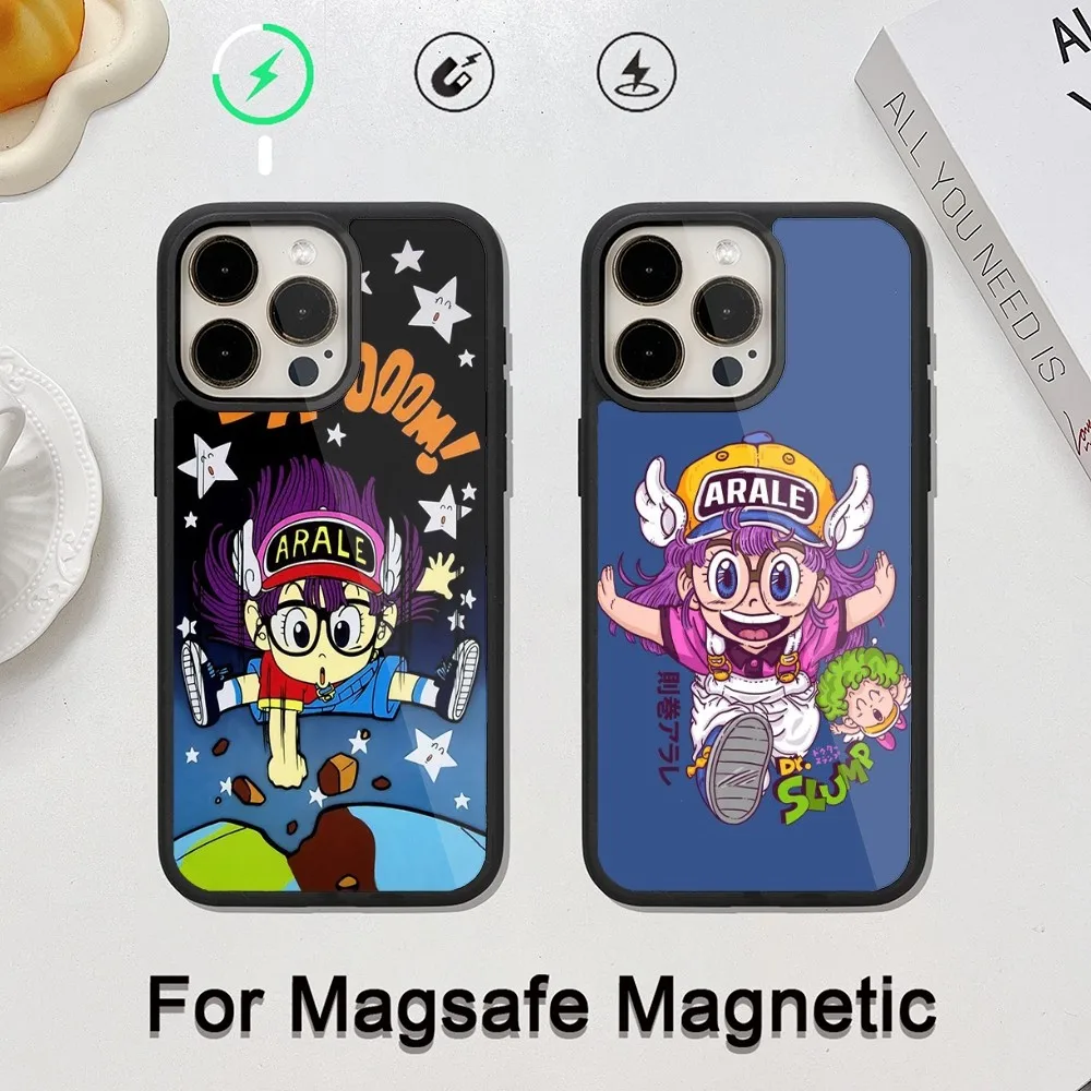 Мультяшный чехол для телефона Dr S-Slump A-Arale для iPhone 14 13 12 11 15 Pro Max Plus Magsafe, Магнитный чехол