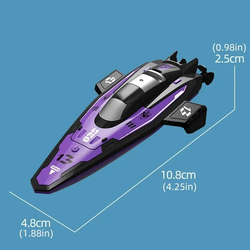 2.4G RC Mini Stunt Speedboat Remote Control Double Motor High-speed Ship Waterproof Model Kids Toys Water Pool Multiplayer Game